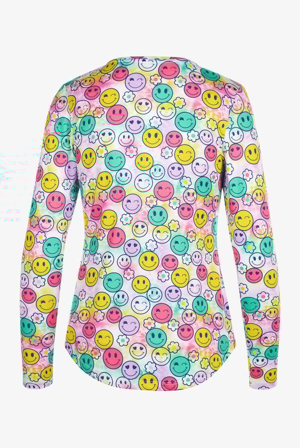 Zavate Ava Therese Joyful Days Women's STRETCH Long Sleeve Knit Print Underscrub - null - 2