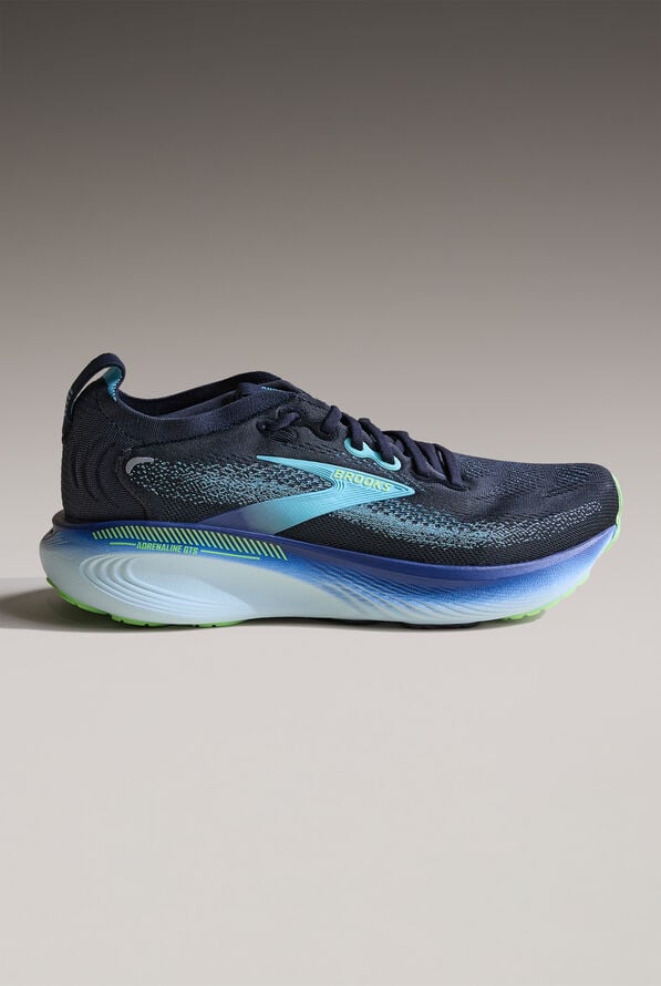 Brooks Men's Adrenaline GTS 25 Black/Ipanema/Mint Athletic Lace Up Shoes - null - 6