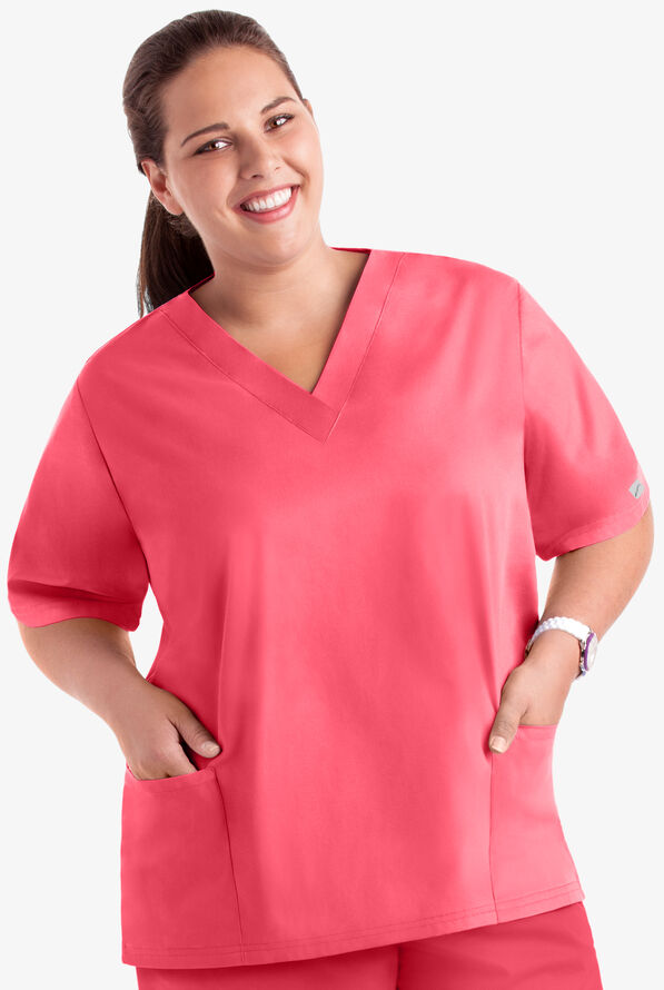 ButterSoft Scrubs by UA Women's Two Pocket Top, Solid Scrub Tops