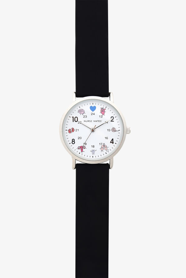 Nurse Mates Organ Party Unisex Military Time Silicone Strap Watch - null - 1