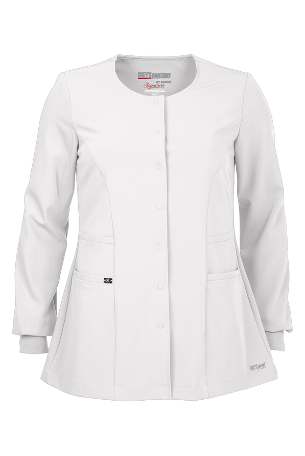 Grey's Anatomy&trade; by Barco Signature Women's 2-Pocket STRETCH Modern Fit Scrub Jacket - Black - 1