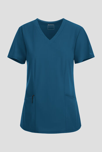 Blusa m&eacute;dica Infinity Pursuit STRETCH con cuello en V y 3 bolsillos para mujer
