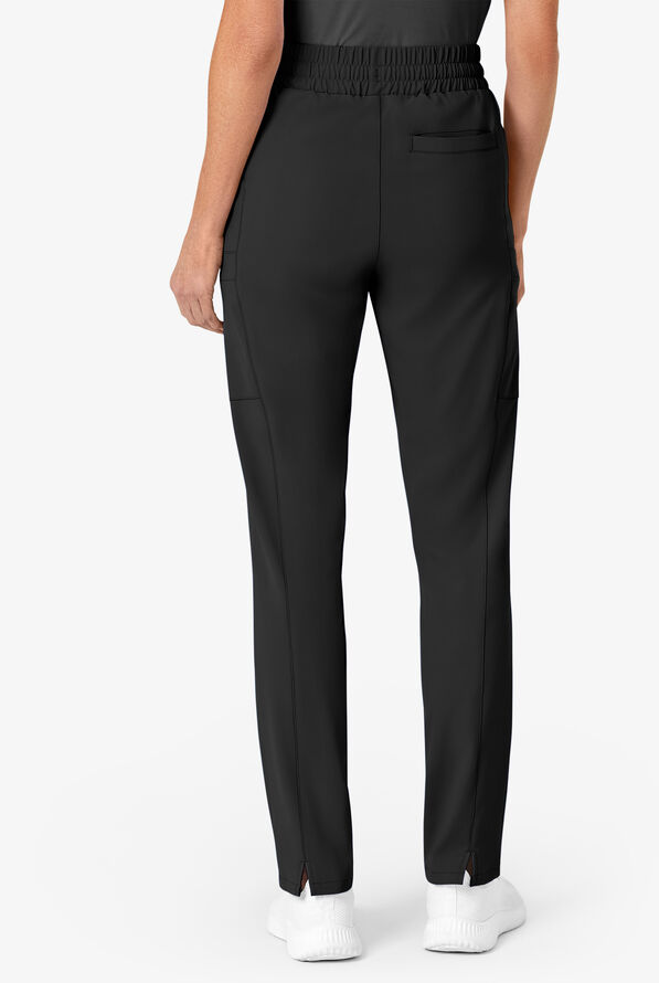 Wink Renew Women's 7-Pocket STRETCH High Waisted Slim Leg Cargo Scrub Pants - Black - 2