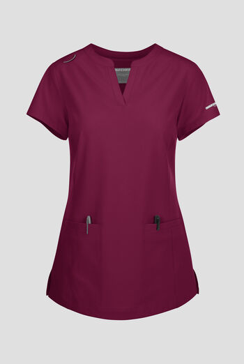 Blusa m&eacute;dica Skechers by Barco Coast STRETCH con tapeta en el cuello en V y 2 bolsillos para mujer