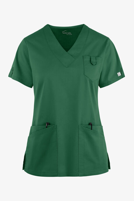 Butter-Soft STRETCH Women's 6-Pocket V-Neck Scrub Top