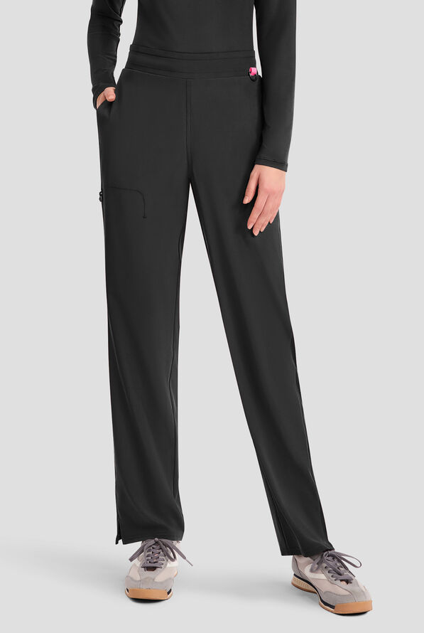 Pantalón médico Med Couture Amp STRETCH estilo cargo con piernas rectas y 3 bolsillos para mujer - Black - 1