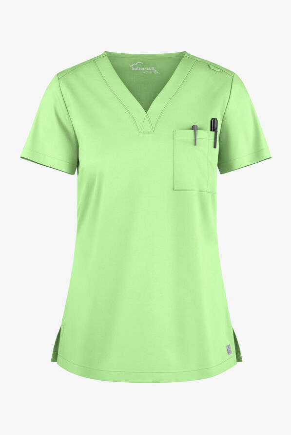 Blusa m&eacute;dica Butter-Soft STRETCH con cuello en V y 2 bolsillos para mujer - Spearmint - 1