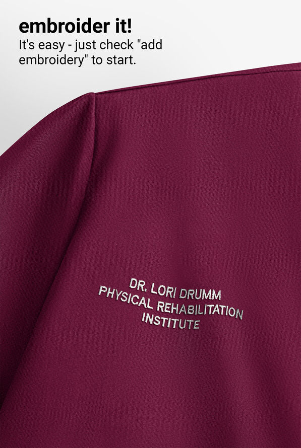 Blusa m&eacute;dica Skechers by Barco Coast STRETCH con tapeta en el cuello en V y 2 bolsillos para mujer - Wine - 7