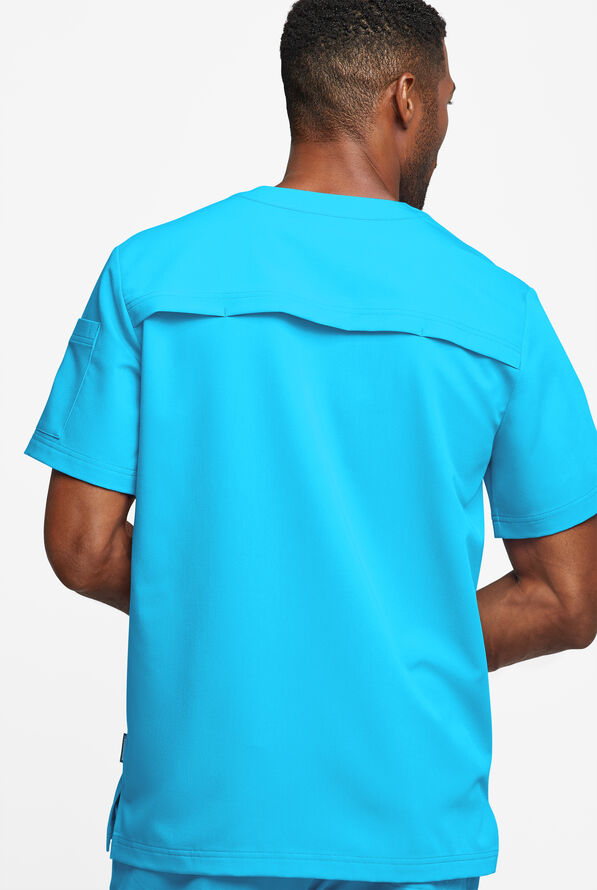 Camisa m&eacute;dica MOVEMENT by Butter-Soft Eclipse Henley con 3 bolsillos para hombre  - Turquoise - 3