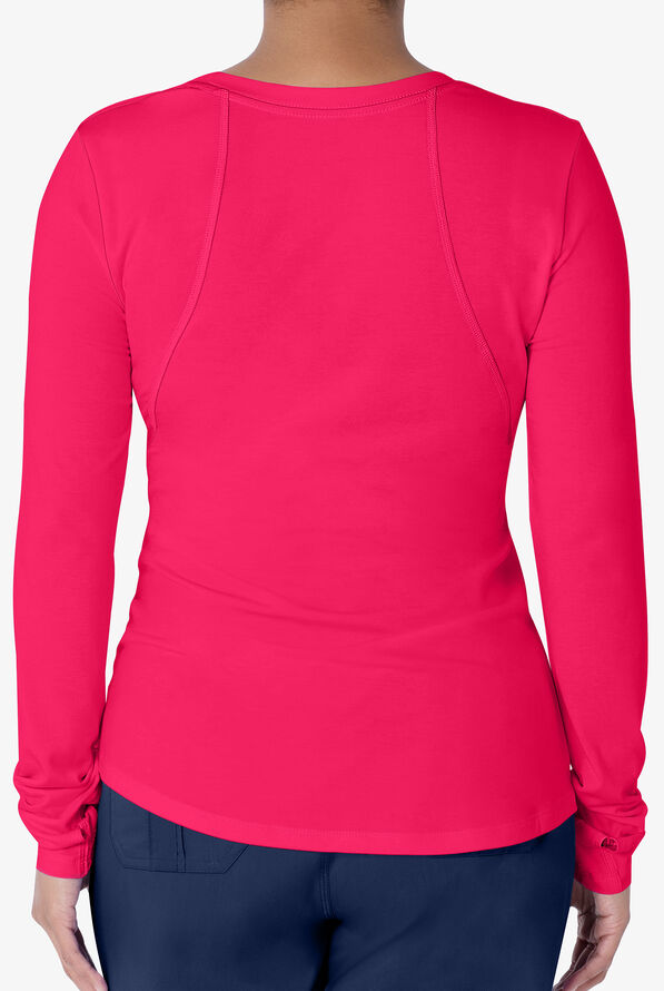 Healing Hands Mackenzie Women's STRETCH Long Sleeve Knit Underscrub - Carnation Pink - 3