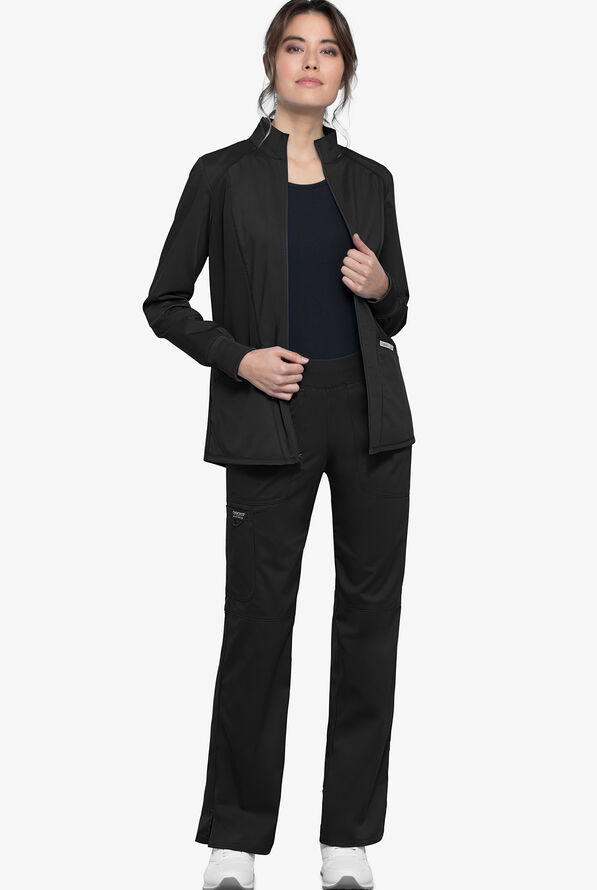 Chaqueta médica abrigada Cherokee Workwear Revolution STRETCH con paneles de malla y 3 bolsillos para mujer - Black - 2