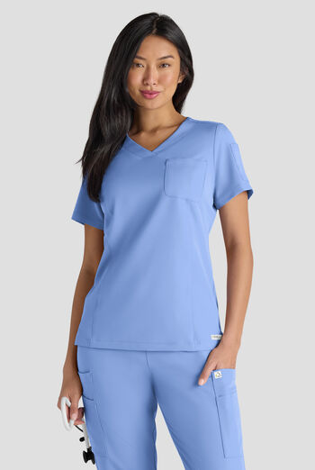 Blusa m&eacute;dica ReSurge Diamond con cuello en V y 3 bolsillos para mujer
