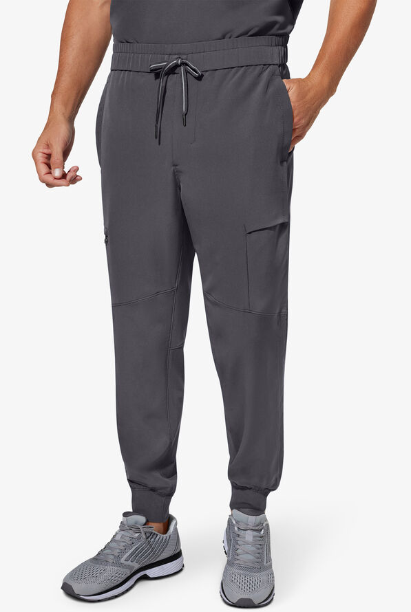 Healing Hands 360 Nolen Men's 6-Pocket STRETCH Elastic Jogger Drawstring Pant - Pewter - 1