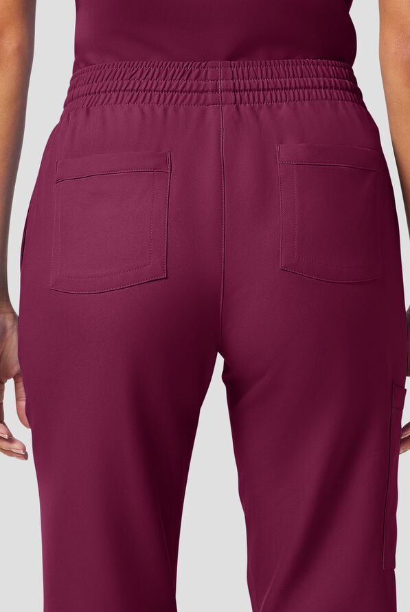 Cherokee Workwear Originals Ultra Women's 5-Pocket Drawstring Jogger Scrub Pants - Wine - 4