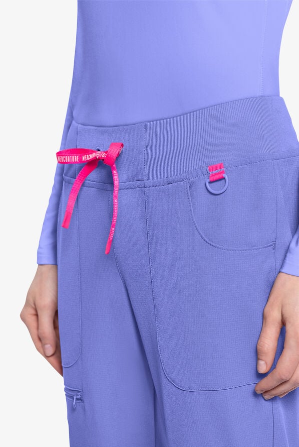 Med Couture Amp Women's 6-Pocket STRETCH Jogger Scrub Pant - Ceil Blue - 3