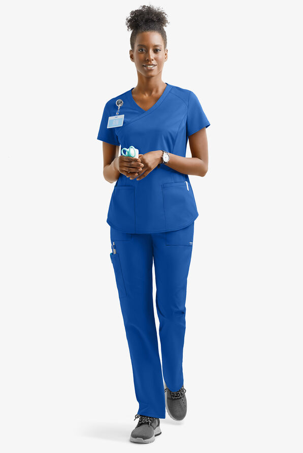 UA Exclusive Cherokee Workwear Professionals Active Women's 5-Pocket STRETCH Tapered Leg Scrub Pants - Royal - 4