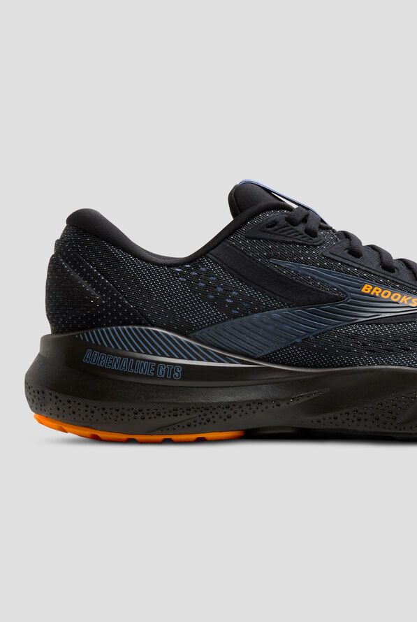 Brooks Men's Adrenaline GTS 24 Black/Country Blue/Orange Athletic Lace Up Shoes - null - 4