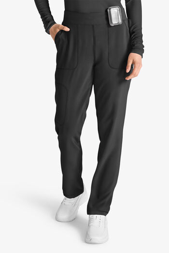 Cherokee Collection Women's 4-Pocket STRETCH Flat Front Rib-Knit Back Waist Cargo Scrub Pants