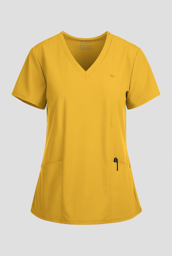 Blusa médica Infinity PURSUIT STRETCH con cuello en V y 2 bolsillos para mujer - Butterscotch - 1