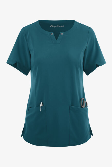 Easy STRETCH Women's Amber 4-Pocket Notch Neck Scrub Top
