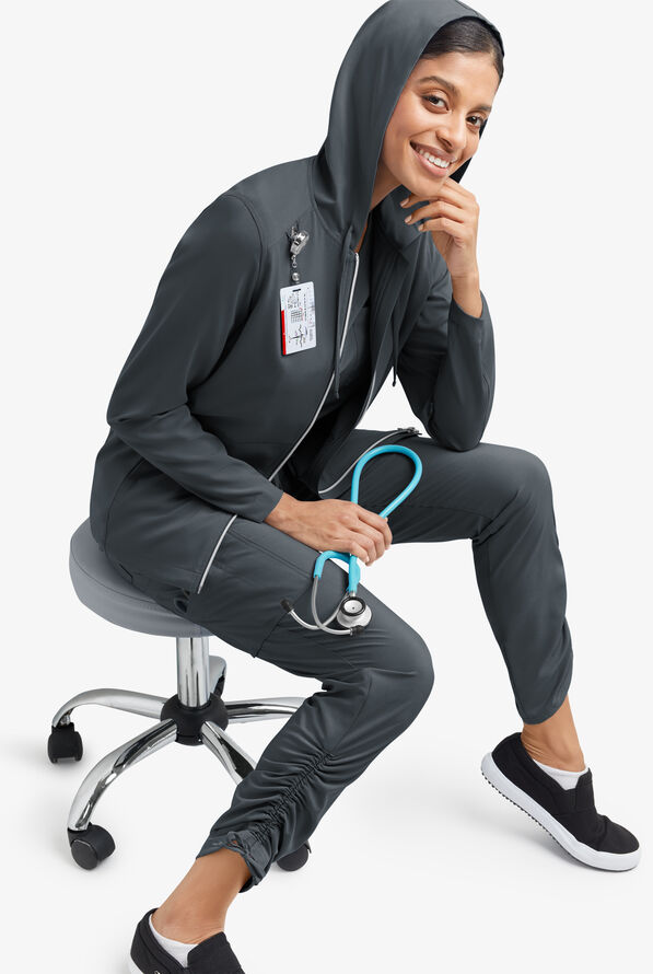 Sudadera m&eacute;dica Easy STRETCH Selena con cremallera y 5 bolsillos para mujer - Pewter - 8