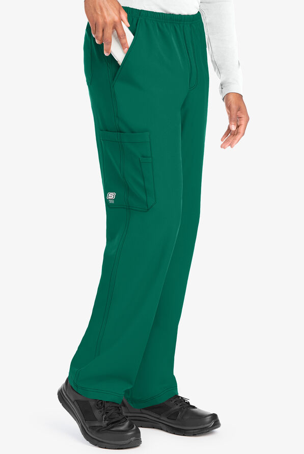 Skechers by Barco Structure Men's 4-Pocket STRETCH Cargo Scrub Pants - Hunter - 1