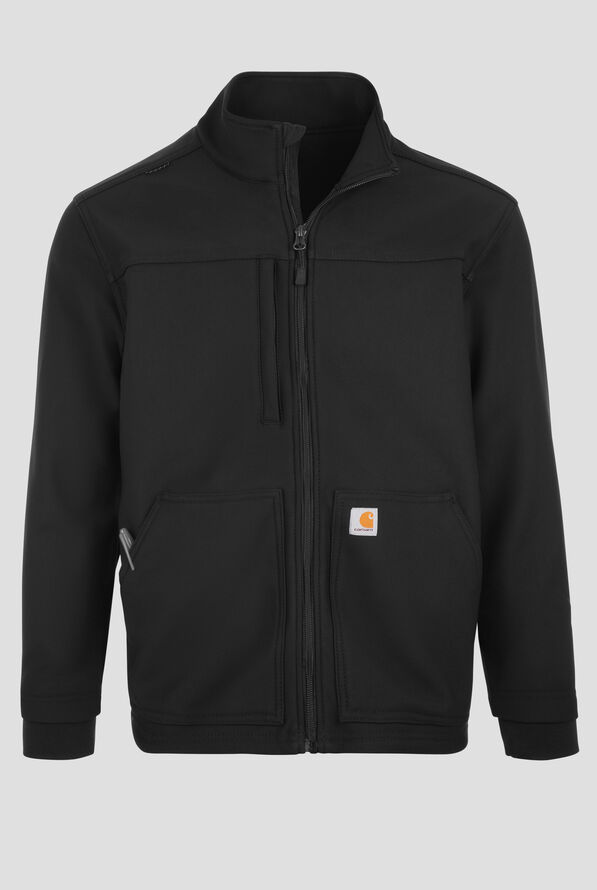 Carhartt Force Rugged Flex Men's 3-Pocket Bonded Fleece Scrub Jacket - Black - 1