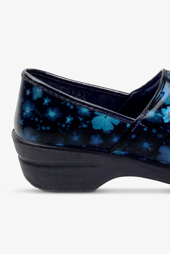 Savvy Women's Brandy Blue Floral Patent Leather Nursing Clogs - null - 4