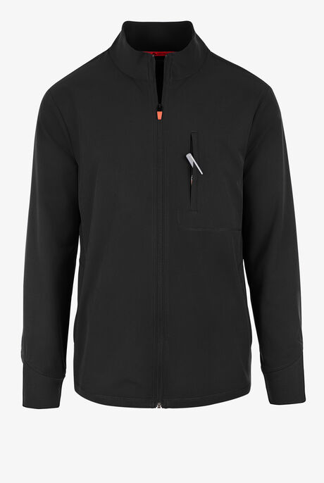 Infinity GNR8 Men's 4-Pocket STRETCH Rib-Knit Zip Front Scrub Jacket