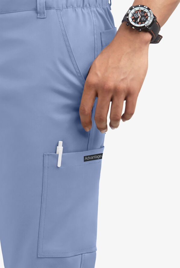 Advantage STRETCH Men's 8-Pocket Cargo Scrub Pants - Ceil Blue - 2