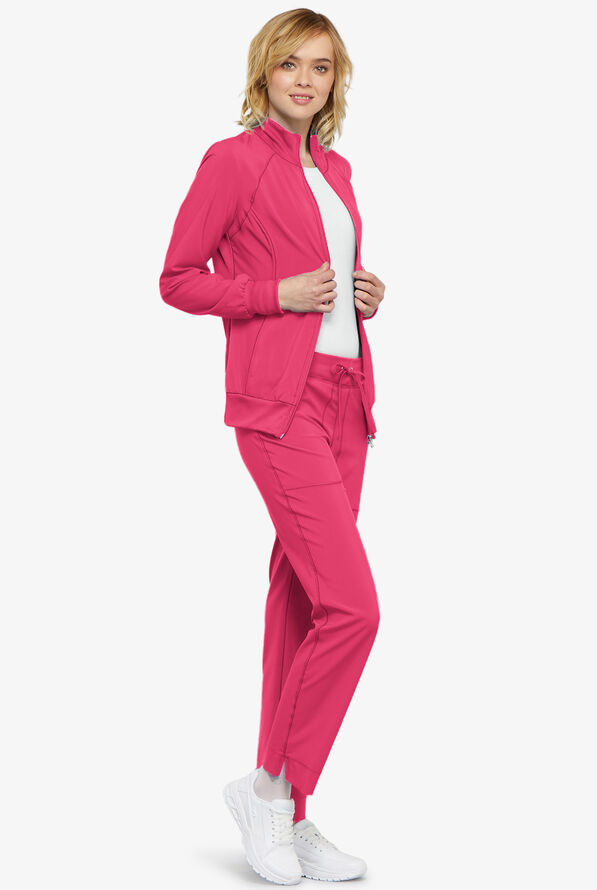 Chaqueta médica abrigada Cherokee Infinity con 2 bolsillos para mujer - Carmine Pink - 2