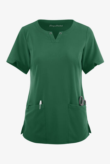 Blusa m&eacute;dica Easy STRETCH Amber con cuello con muesca y 4 bolsillos para mujer