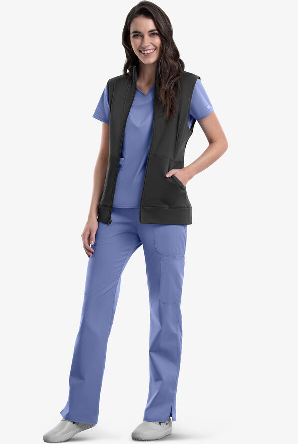 Cherokee Workwear Revolution Fleece Inner Scrub Vest, Stretch Scrubs