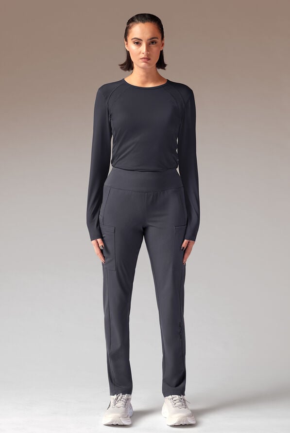 Hypothesis Dynama Y-Pant Women’s 7-Pocket Yoga-Inspired Scrub Pant - Pewter - 3