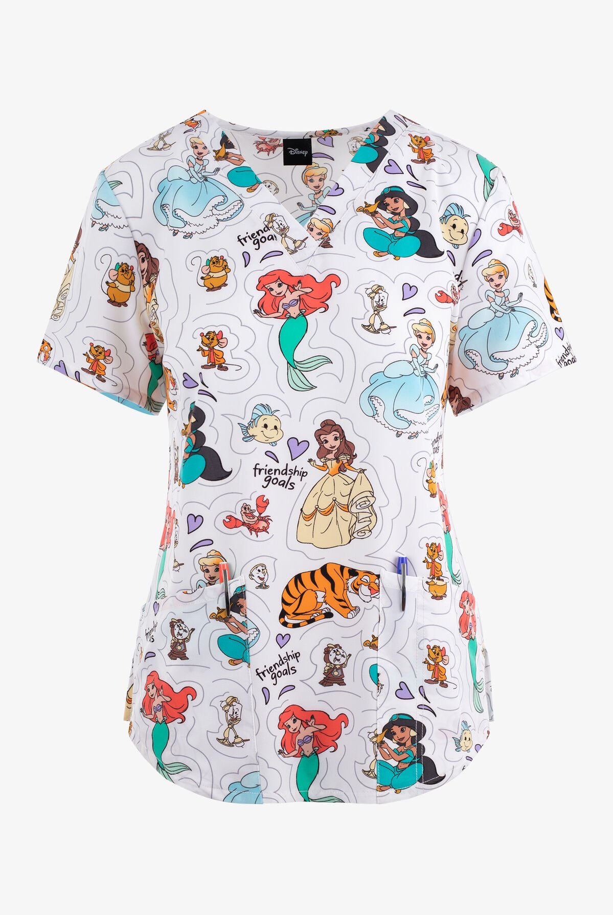Tooniforms Friendship Goals Disney Princesses Women's 2-Pocket