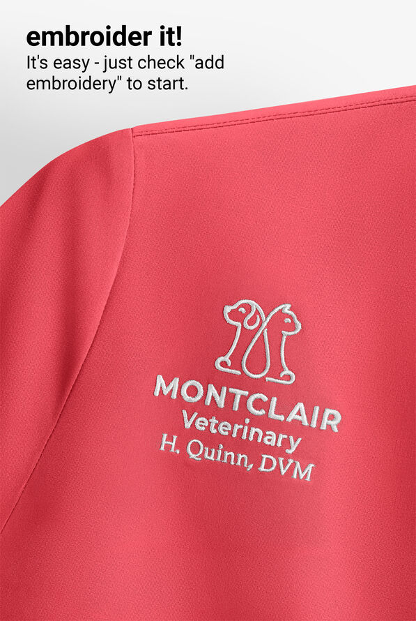 Blusa m&eacute;dica UA Butter-Soft STRETCH con ojales y 4 bolsillos para mujer - Coral Spice - 9