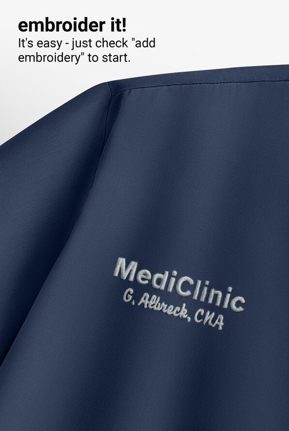 Blusa m&eacute;dica unisex Butter-Soft Core con 1 bolsillo - Navy - 4