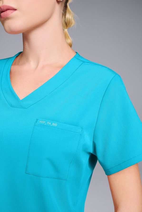 Hypothesis Women's Base V-Neck Tuck-In Scrub Top - Turquoise - 5