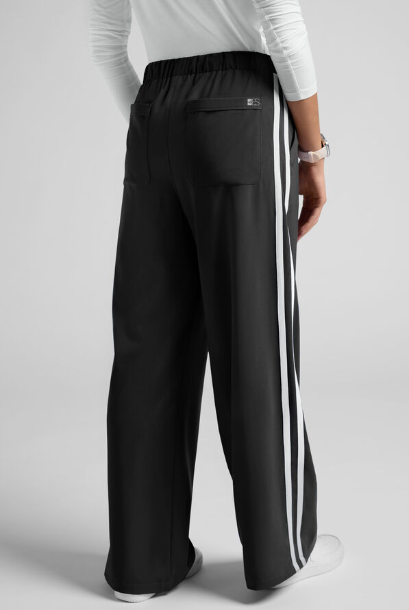 Easy STRETCH Women's Relaxed Fit Wide Leg Scrub Pant - Onyx Black - 4
