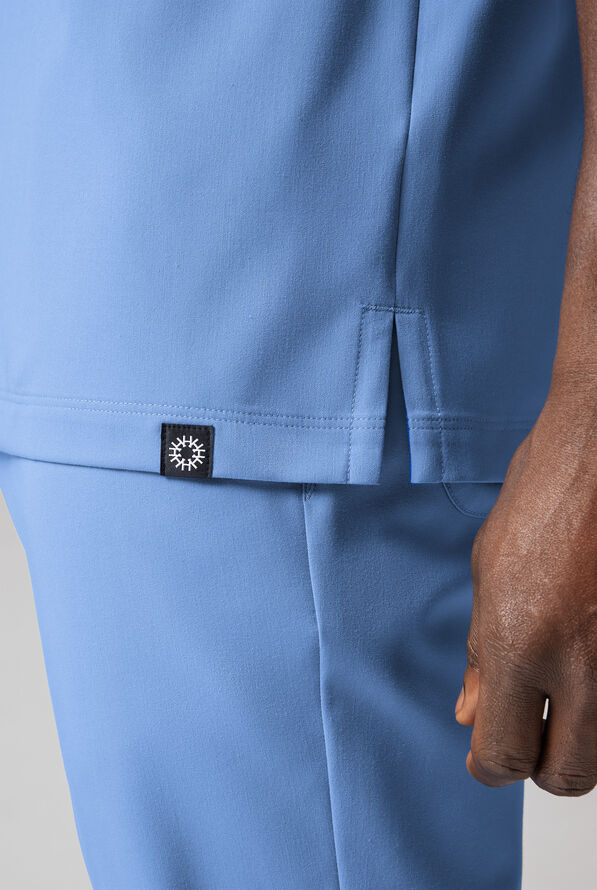 Hypothesis System Men’s 3-Pocket V-Neck Tuck In/Wear Out Scrub Top - Ceil Blue - 5