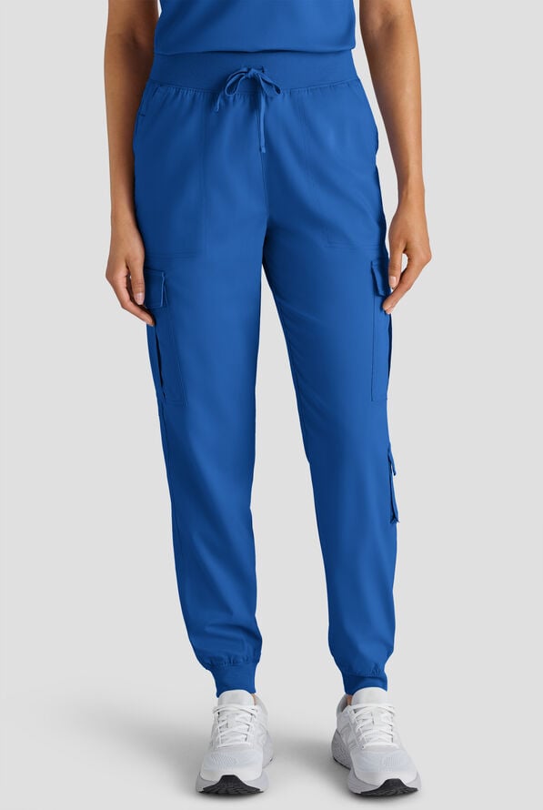 Butter-Soft STRETCH FLXTEK+ Women's 8-Pocket Cargo Jogger Scrub Pant - Tall - Royal - 2