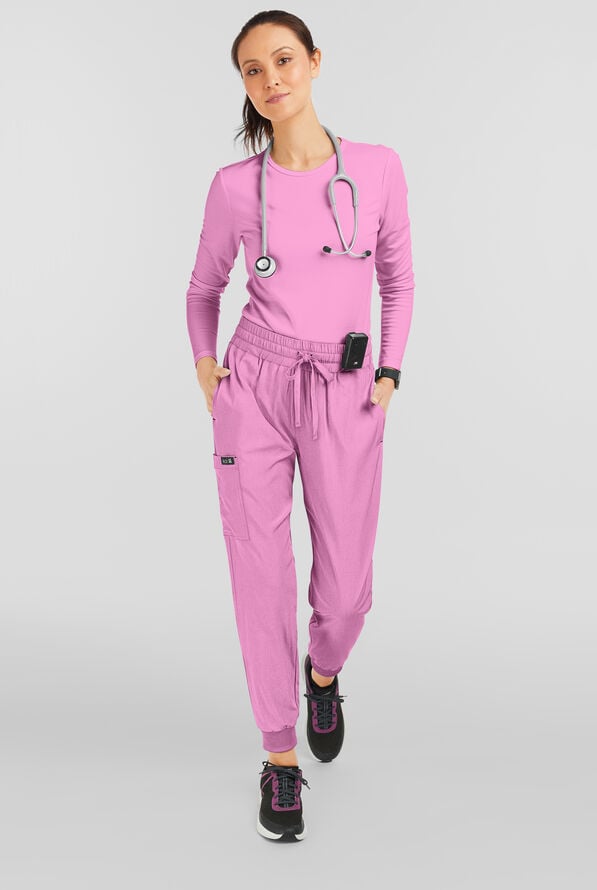 Pantal&oacute;n m&eacute;dico Koi Basics Gemma STRETCH estilo cargo jogger con 5 bolsillos para mujer - Heather Pansy - 4