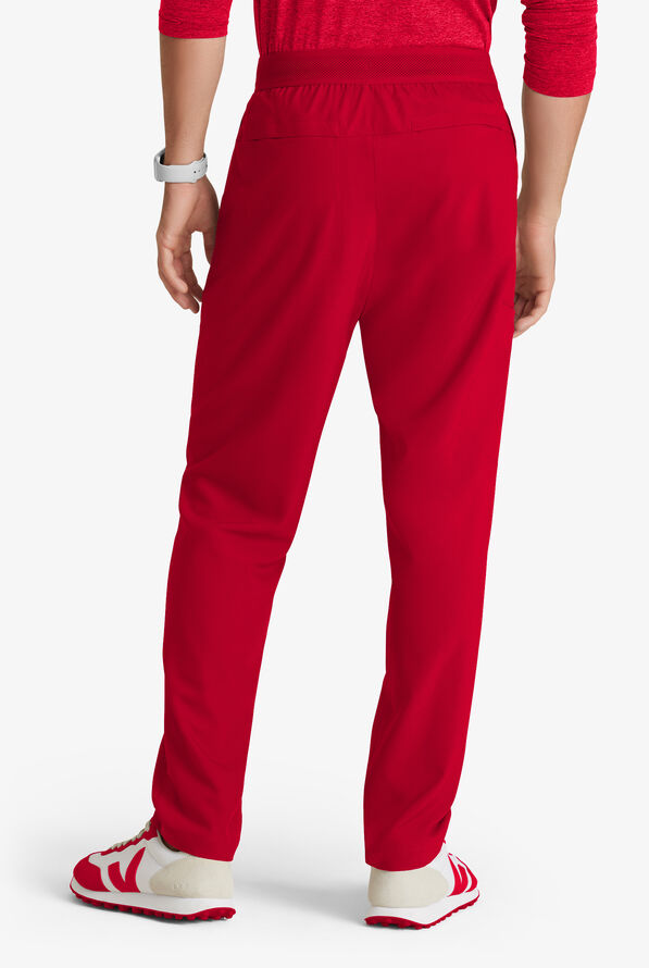 Grey's Anatomy by Barco Evolve STRETCH Highland Men's 5-Pocket Slim Leg Cargo Scrub Pants - Red - 4