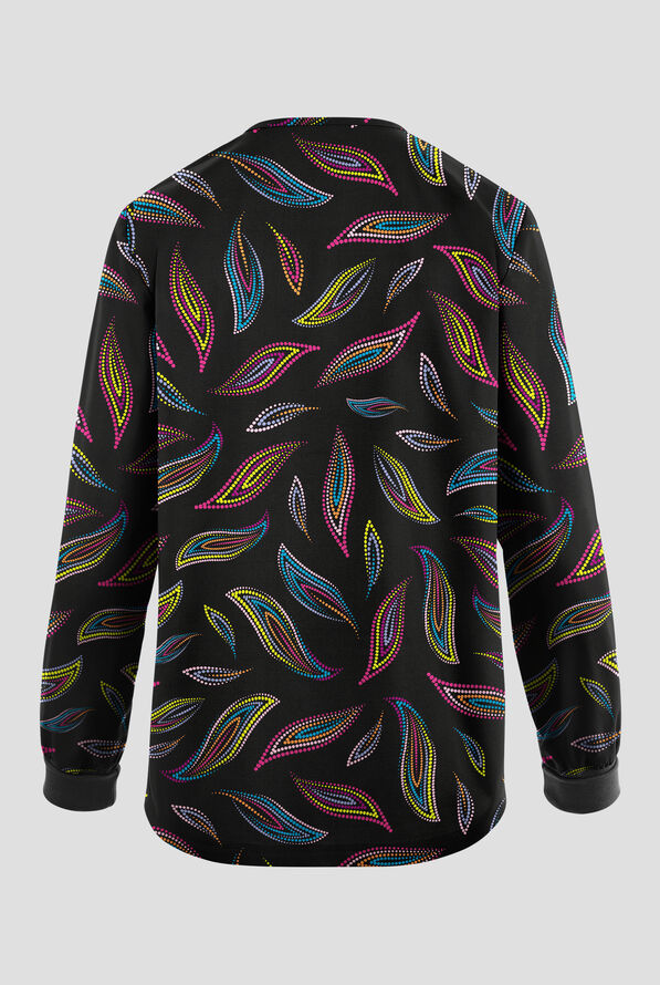 Butter-Soft Originals Color Symphony Women's 2-Pocket Warm-Up Print Scrub Jacket - null - 2