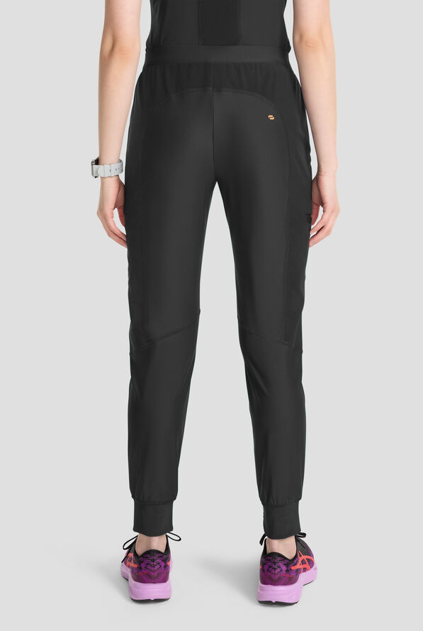 Infinity GNR8 Kinetic Knit Women's 4-Pocket STRETCH Cargo Jogger Scrub Pants - Black - 4