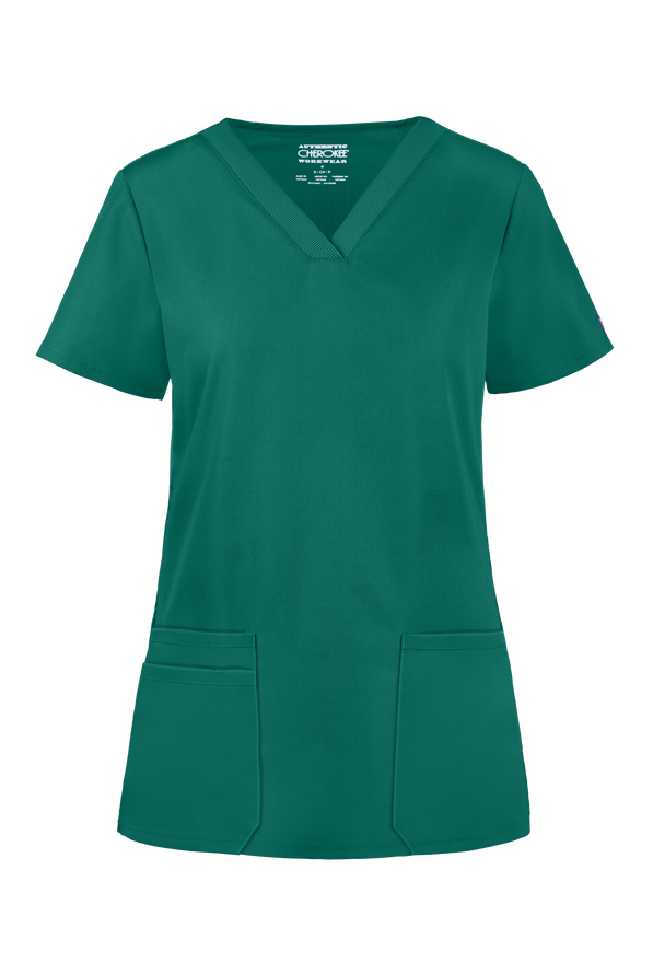 Cherokee Workwear WW645 VNeck Rib Knit Scrub Top, Fashion Scrubs