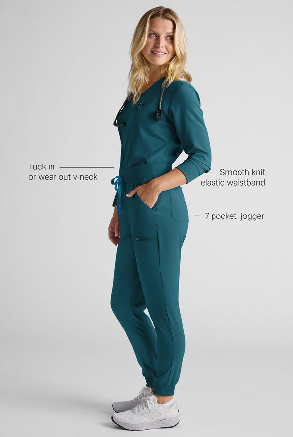 Easy STRETCH Women's Scrub Set - Caribbean Blue - 5