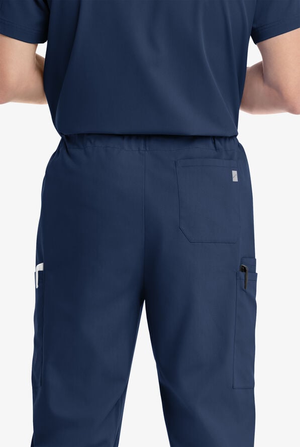 Butter-Soft Core Scrubs Unisex 4-Pocket Cargo Drawstring Scrub Pants- New and Improved - Short - Navy - 5
