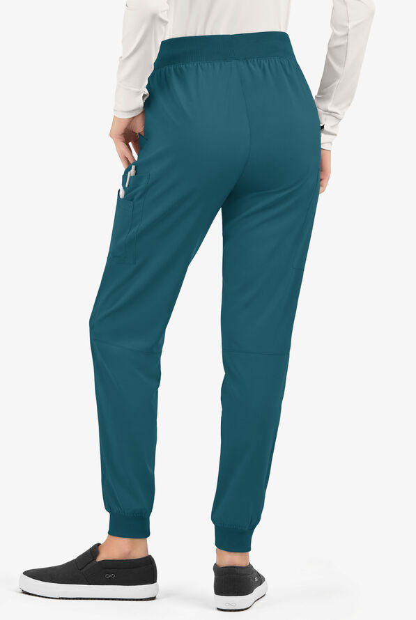 Easy STRETCH Mila Women's 7-Pocket Jogger Scrub Pants - Tall - Caribbean Blue - 3