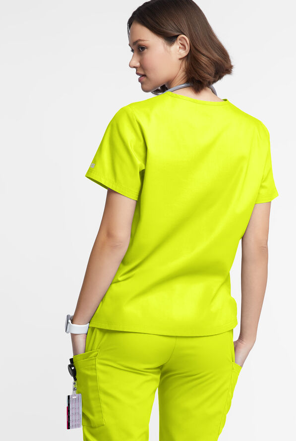 Butter-Soft Originals Women's 2-Pocket V-Neck Scrub Top - Lime Crush - 3